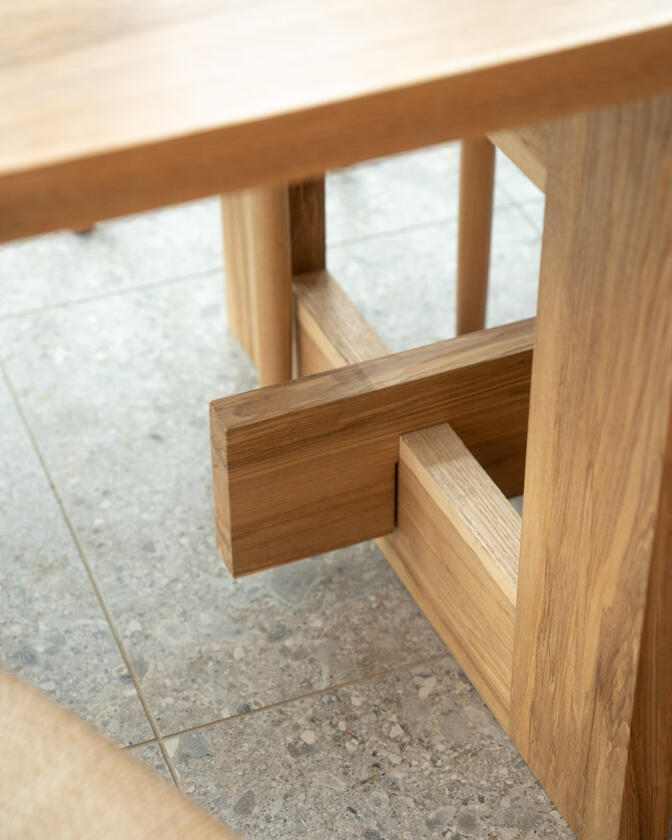 communal table Large wooden table made of solid ash. Designed and constructed by Liam Barwick