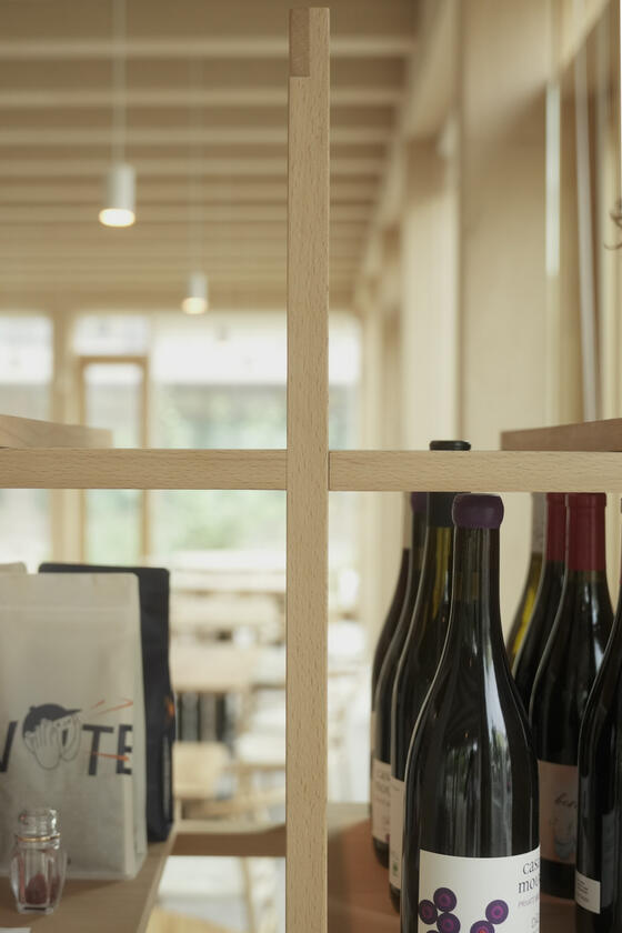 room divider A shelving unit and room divider made of beech wood designer and built by Liam Barwick