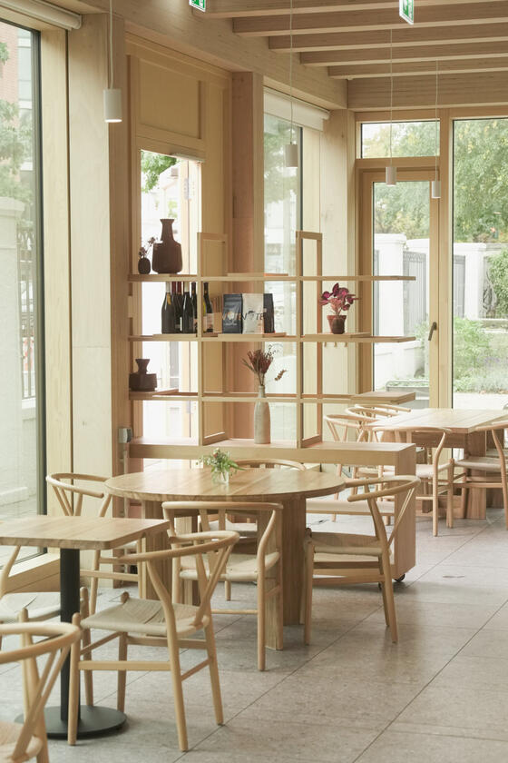 room divider A shelving unit and room divider made of beech wood designer and built by Liam Barwick