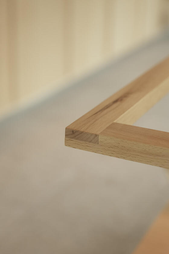 room divider A shelving unit and room divider made of beech wood designer and built by Liam Barwick