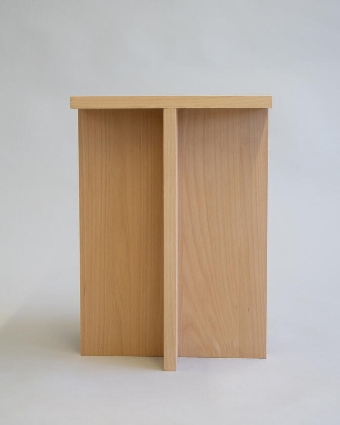 t table A small table made of beech veneer designed and made by Liam Barwick