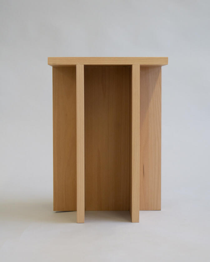 t table A small table made of beech veneer designed and made by Liam Barwick