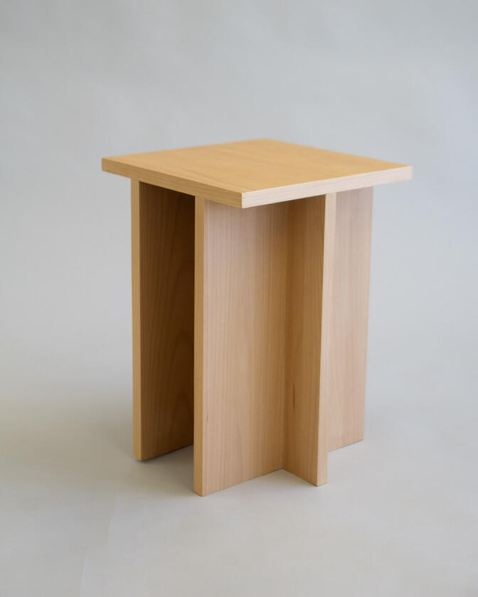 t table A small table made of beech veneer designed and made by Liam Barwick
