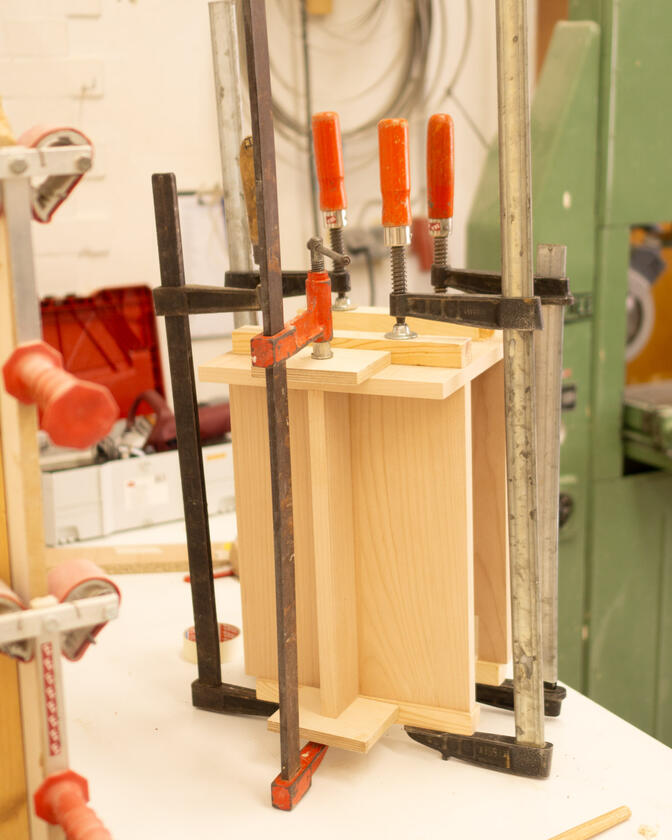 t table A small table made of beech veneer designed and made by Liam Barwick