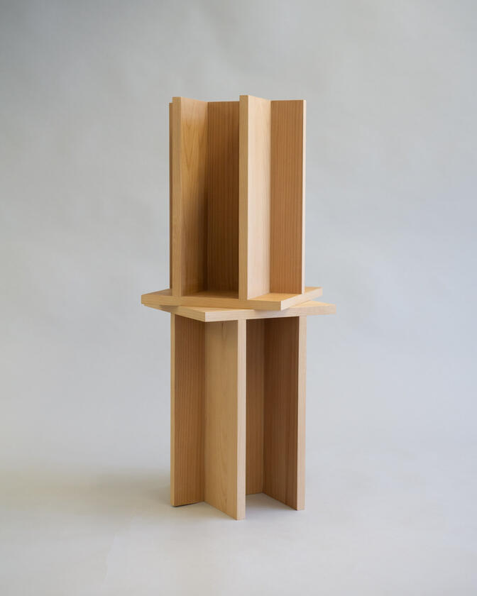 t table A small table made of beech veneer designed and made by Liam Barwick