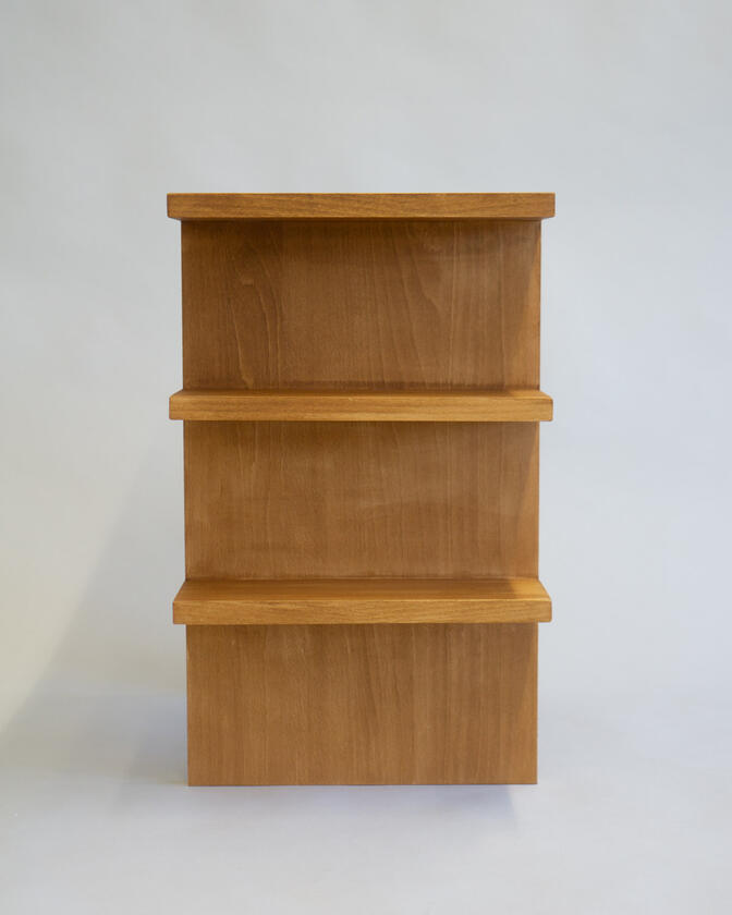 bedside A small bedside table made of beech veneer designed and made by Liam Barwick